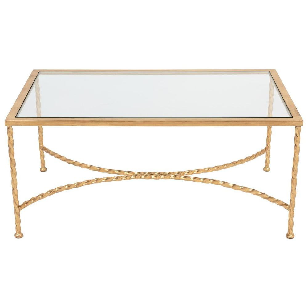 safavieh couture gold finish coffee table