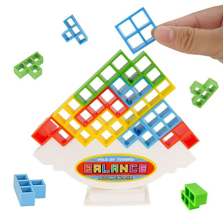 48X Tetra Tower Game Stacking Blocks Balance Puzzle Assembly Bricks Xams  Gifts