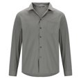 thumbnail image 4 of Iugvhana Formal Shirts for Men Long Sleeve Slim Fit Shirt Top Casual Fashion Solid Colour Button Down Shirts Gray L, 4 of 5