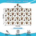 thumbnail image 2 of White Highland Cow Hat Leaf Pattern Hooded Bath Towel，50"x30" for Ages 3 To 12 Kids, Quick Dry Lightweight Soft Microfiber Hood Beach Towel Cover Up for Kids, 2 of 7