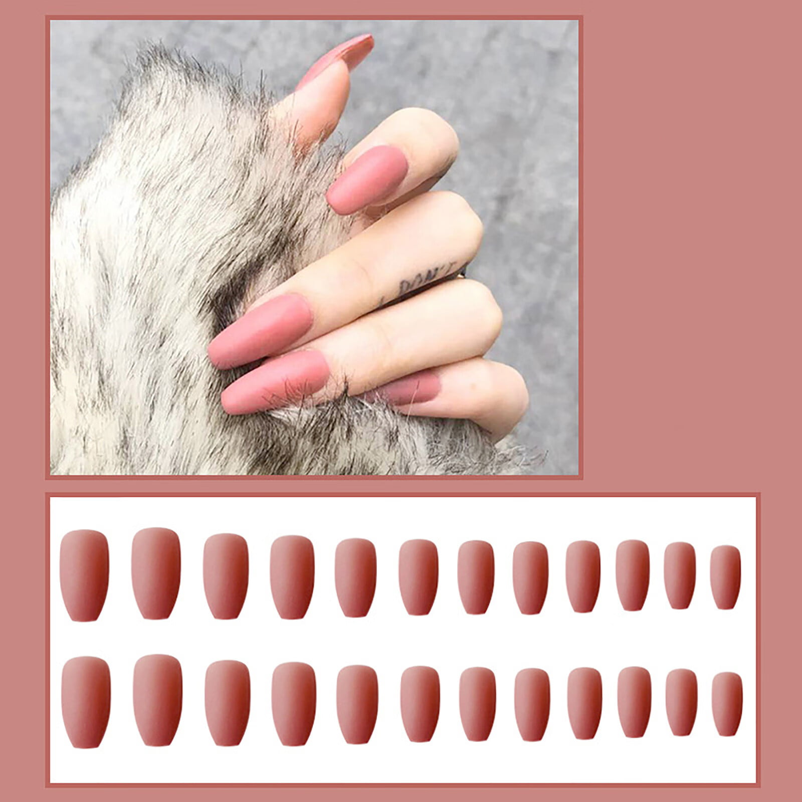 〖roliyen〗pro Beauty Tools Fake Nails Pure Color Glossy Wearing Nails