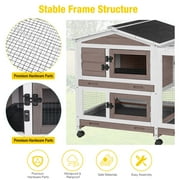 AIVITUVIN Rabbit Cage,Indoor Rabbit Hutch with Matel Frame and Pull Out Tray,Bunny Hutch Chicken Coop with Run