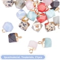 thumbnail image 4 of 21PCS 7 Styles Electroplate Gemstone Charms Polygon Crystal Agate Stone Charms Irregular Stone Pendents with Golden Plated Iron Loop for Earring Bracelet DIY Crafting, 4 of 8