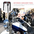 thumbnail image 4 of ADDHAT 1Par Accesorios Para Manillar De Motocicleta Con Borlas De Cuero PU Negro Resistente, 4 of 7