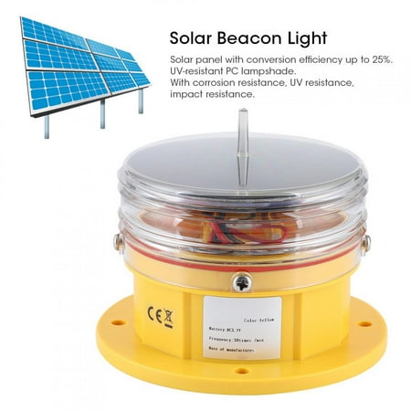 

Octpeak Beacon Safety Light Solar Power Sidelight IP68 Waterproof LED Ship Marine Dock Barge Safety Beacon Flashing Light 360° Lighting