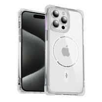 Four Corners Air Cushion Anti Drop Cell Phone Case for iPhone 16 Plus Translucent Magnetic[Compatible With Magsafe] Air Cushion Frame Protective Phone Case for iPhone 16 Plus, Clear