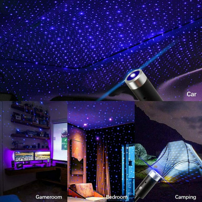 Star Projector Night Light Auto Roof Star Lights LED USB Lights Interior  Car Lights Romantic Ambient Lamp for Bedroom, Party, Car, Ceiling and Stage