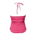 thumbnail image 5 of Peplum Tank Tops for Women Y2k Halter Neck Cute Bow Center Ruched Spaghetti Strap Dressy Casual Crop Camisole Tops, 5 of 6