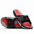 thumbnail image 1 of N I-K-E Jo r-dan Hydro 4 IV Slide 532225-060 Black Fire Red Cement Mens Sz 8-13, 1 of 6