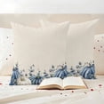 thumbnail image 3 of Blue White Outdoor Waterproof Pillow Covers, Fall Thanksgiving Harvest Pumpkin Eucalyptus Decorative Square Throw Pillowcase Sofa Cushion Sham for Patio/Couch/Chair, 26"x26" 2 Pack, 3 of 8