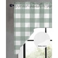 thumbnail image 3 of Green Farmhouse Kitchen Swag Valances for Windows, Buffalo Plaid Check Lattice White Grid Swag Valances Curtains for Living Room, Rod Pocket Window Treatments for Bathroom, Bedroom, Cafe, 56"x36", 3 of 6