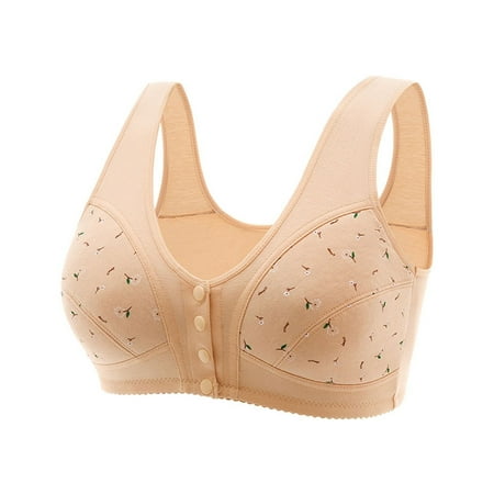 Comfortable Daisy Bra For Seniors 2023 New Comfortable Front Closure Button Bra Cotton Bras For Older Women  Plus Size Sports Bras with Encapsulation  Bras for Low Back Outfits