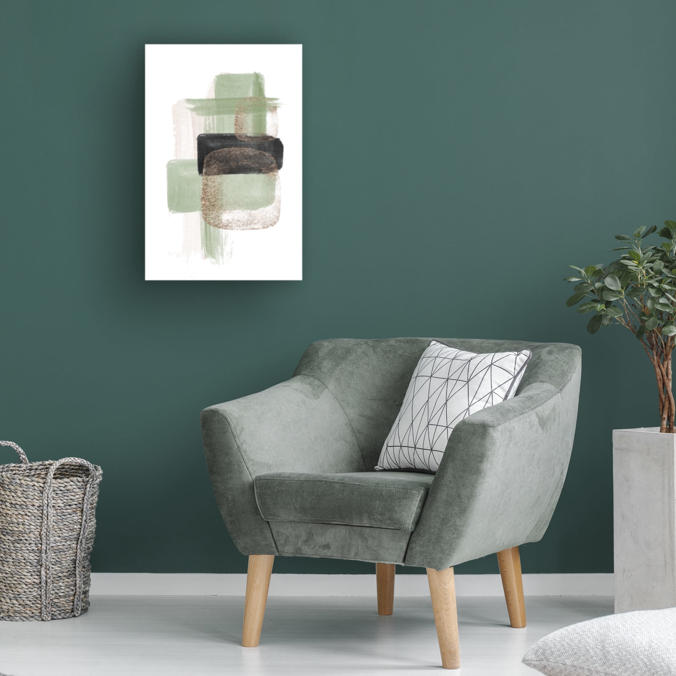 Trademark Fine Art Sally Ann Moss Simple Green 2 Canvas Wall Art