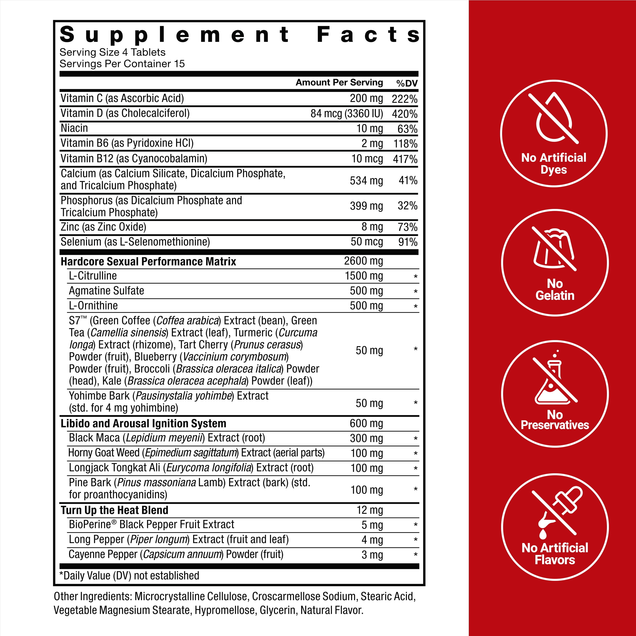 Force Factor SCORE! Hardcore, Nitric Oxide Booster for Men with L-Citrulline, Horny Goat Weed & Tongkat Ali to Boost Libido & Stamina, 60 Tablets