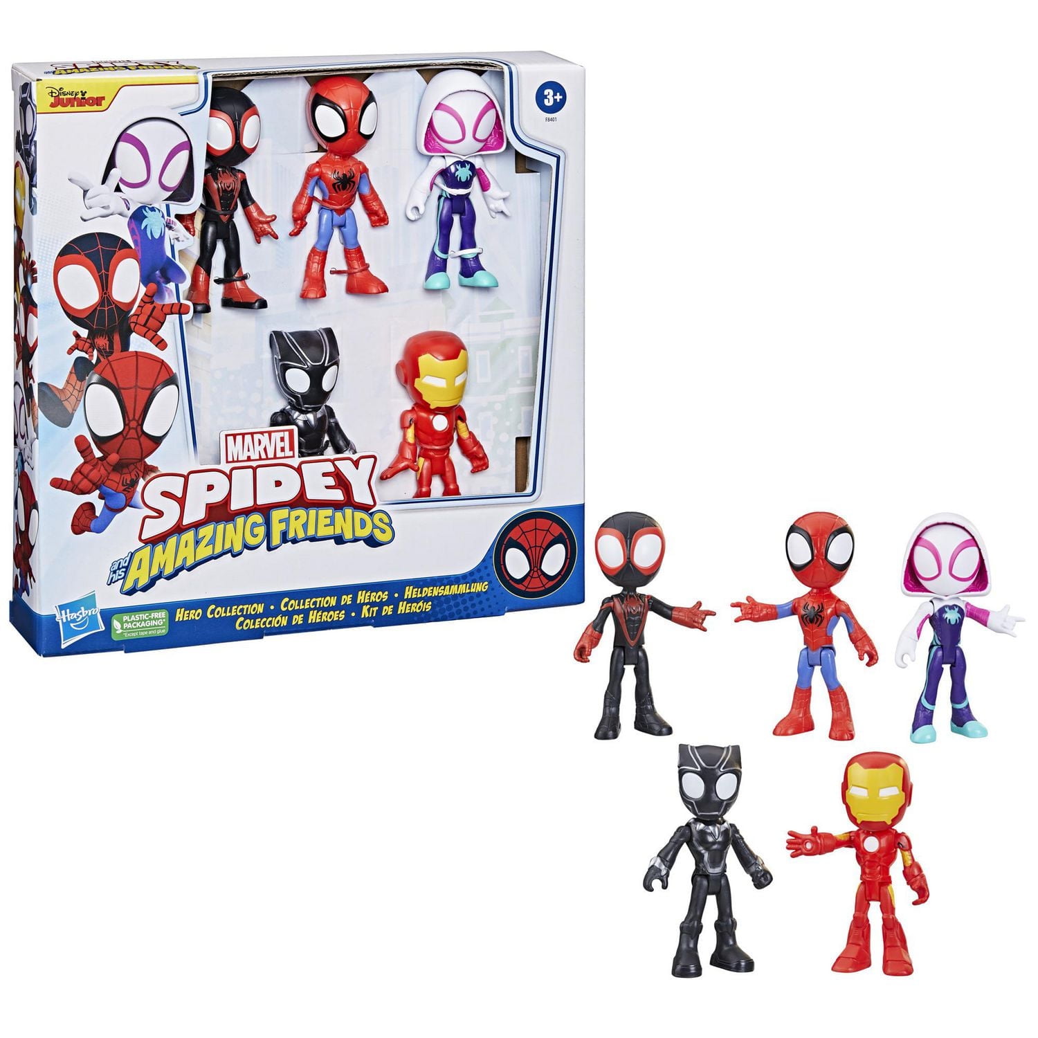 Spidey et ses Amis Extraordinaires, pack 5 figurines Collection de héros, jouet enfants, à partir de 3 ans