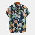 thumbnail image 4 of CALAFEBILA Hawaiian Mens Shirts Casual Button Down Tropical Print Short Sleeve Holiday Beach Shirts Loose Fit Summer Mens Tops with Pockets, 4 of 9