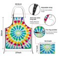 thumbnail image 3 of Colorful Rainbow Tie Dye Spiral Pattern Apron-Garden Aprons for Women with Pockets-Cotton Linen Waterproof Kitchen Cooking Gardening Aprons Adjustable for Kitchen,Cooking,BBQ and Salon 33x27 Inch, 3 of 7