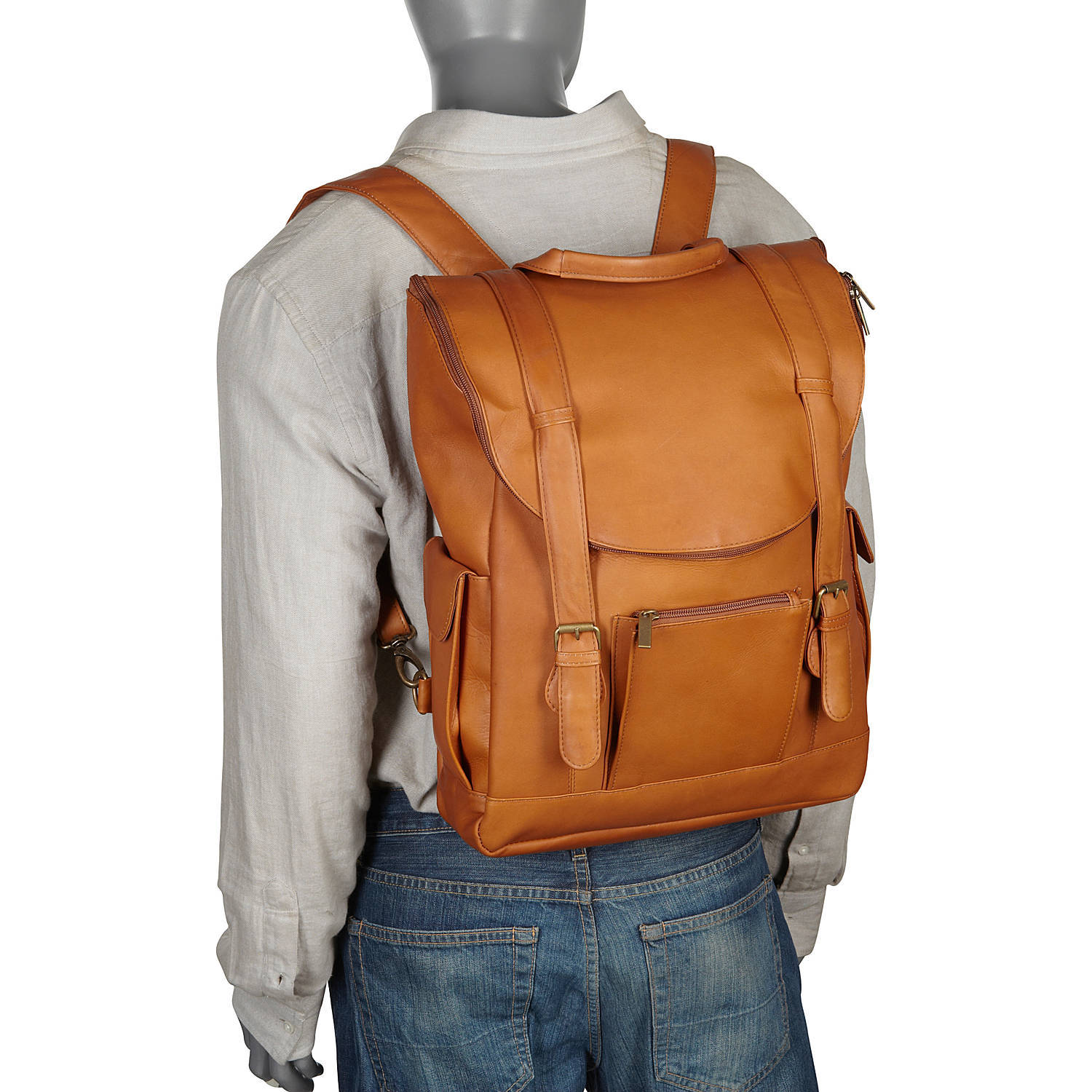 Le Donne Leather Classic Laptop Backpack LD-044 - image 2 of 6