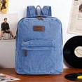 thumbnail image 5 of BadPiggies Denim Backpack for Women & Men Retro Rucksack Basic Bookbag High School/College Students Travel Laptop Bag - Blue, 5 of 10