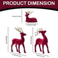 LMTODLFG Christmas Reindeer Tabletop 8.66" H Red Flocking Standing Deer