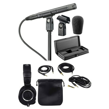 Audio Technica AT4051B Condenser Microphone w/Shockmount   Mic Case   Headphones