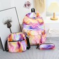thumbnail image 4 of AMERTEER 3Pcs Tie-Dye Backpack for Student Bookbag Set with Lunch Box Pencil Case(Purple), 4 of 4