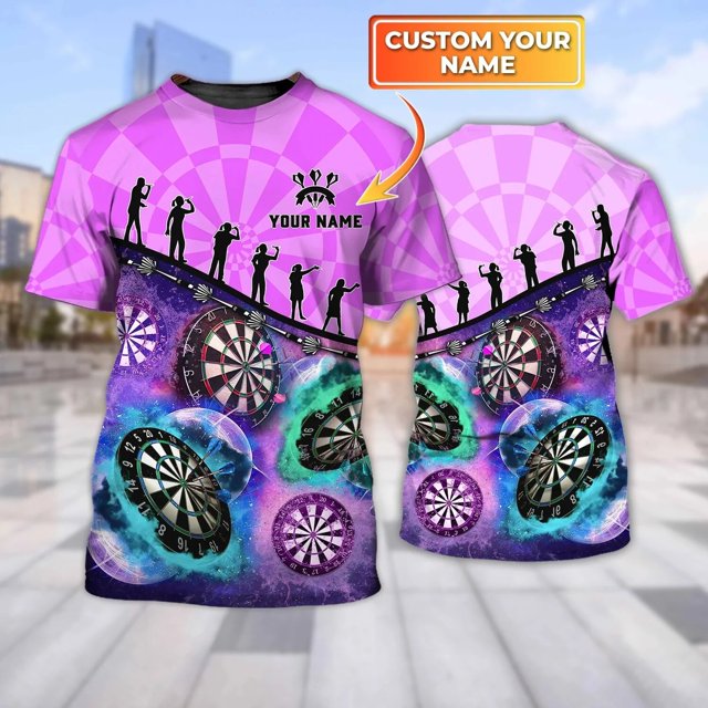 PLstar Cosmos-Camiseta de dardos con nombre personalizado para hombre, camisa con estampado 3D, de manga corta, informal, Unisex, DW82Adult size 5XL Gao Jinjia LED