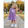 thumbnail image 6 of RUINIXCW Kids Toddler Baby Girl Gingham Plaid Dress Little Baby Girls Summer Tank Dress Ruffled Collar Embroidery Sweet A-line Dress 12 Months-5 Years, 6 of 9