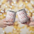 thumbnail image 2 of 12oz Stemless Wine Tumblers Red Christmas House and Tree Pattern Vacuum Insulated Stainless Steel Travel Tumbler Cups Mug with Lid and Straw for Champaign,Cocktail,Beer with Cleaning Brush, 2 of 5