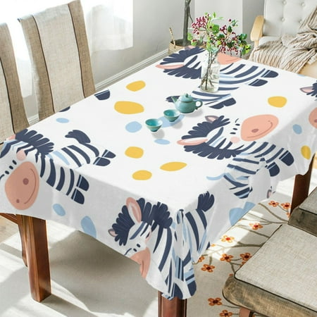 

WOBOGO Cartoon Cute Zebra Square Tablecloth 60×60in Polyester Fabric Tablecloth Washable Dust Resistant Wrinkle Resistant