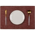 thumbnail image 5 of Fabric Place Mats Indoor Washable - Large Wipeable Christmas Dining Table Placemats for 6, 13 x 19 Inches, Burgundy, 5 of 6
