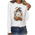 thumbnail image 7 of Karight Halloween Shirts for Women Long Sleeve Tshirts Ghost Spooky Season Graphic Crewneck Sweatshirts 2025, 7 of 7