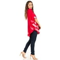 thumbnail image 3 of Sakkas Amori V-Neck Embroidery Poncho Top / Cover Up - Pink/White - One Size, 3 of 5