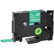 GREENCYCLE 1 Pack Compatible for Brother TZe-725 TZ-725 TZ725 TZ725 TZe Tape 9mm 0.35'' Laminated White on Green Label Tapes use in P-Touch PT-D210 PT-D400 PT-D600 Labeler Label Maker 26.2ft 8m