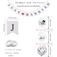 thumbnail image 3 of Just Married Decorations JUST MARRIED Wedding Party Decoration Car Decor White and Silver Banner and Balloons Vintage Bunting Photo Props Bridal Shower, 3 of 10