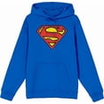 thumbnail image 4 of Superman Logo Adult Blue Long Sleeve Hoodie-Medium, 4 of 6