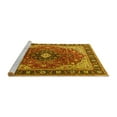 thumbnail image 2 of Ahgly Company Machine Washable Indoor Round Medallion Yellow Traditional Area Rugs, 7' Round, 2 of 4