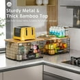 thumbnail image 3 of X-Cosrack Stackable Kitchen Counter Basket with Bamboo Top, XL Wire Storage Basket Stacking Bins for Vegetable Fruits Potato Onion Snack, 3 of 8