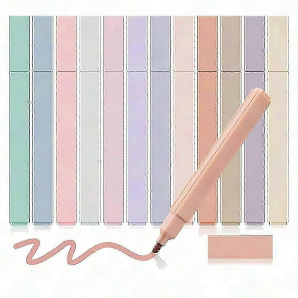 Pastel Bible Highlighters No Bleed Soft Tip 12 Colors Aesthetic Study Stationery