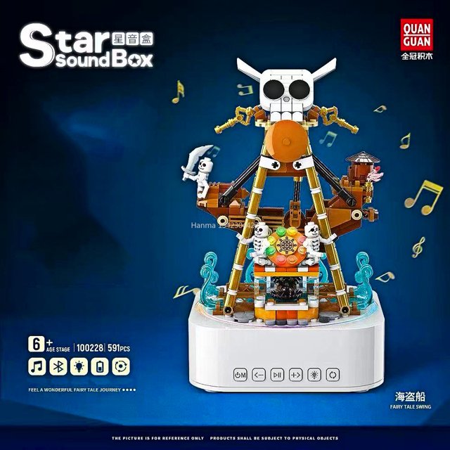 Travel In Space Christmas Music Box Lighting Music Box Building Block Home Decor Anime Creative Gift Toy for Child Adults