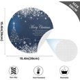 thumbnail image 4 of GZHJMY Blue Christmas Snowflake Round Placemats Set of 4, Non-Slip PVC Table Mats Washable Heat Resistant Place Mats for Kitchen Dining Table Christmas Home Decor, 15.4 Inch Table Mat, 4 of 7