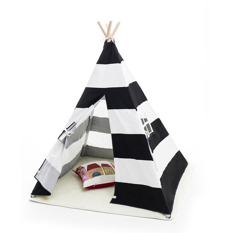5' Indian Play Tent Stripe Canvas Kids Teepee Children Playhouse Sleeping Dome 