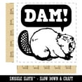 thumbnail image 2 of Grumpy Beaver Yelling Dam Square Rubber Stamp Stamping Scrapbooking Crafting - Large 2.75in, 2 of 7