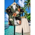 thumbnail image 3 of Kid Boys' Clothes Tropical Hawaiian Vacation Style Floral Print Shirt & Elastic Waist Pocket Shorts 2Pcs For Spring/Summer Outdoors, 3 of 10