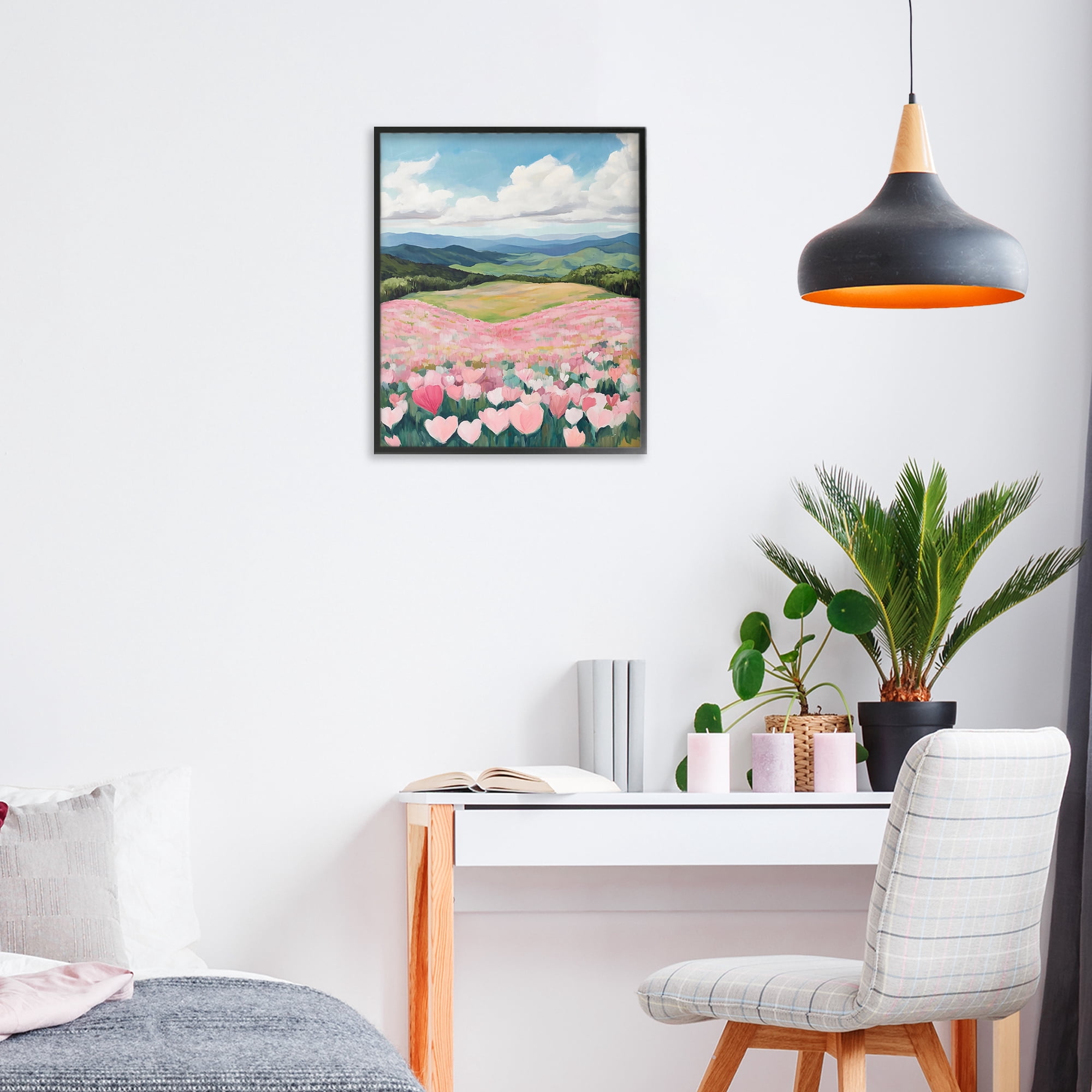 Stupell Industries Blush Pink Poppy Field Black Framed Giclee Art, design by The Prints Vibe