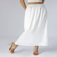 thumbnail image 2 of DEBGFS Jupons Mi-Longs pour Porter sous les Robes Femmes Rallonge Jupon Long Court Jupe en Dentelle P-2TG, Blanc, TG, 2 of 6