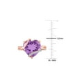 thumbnail image 4 of 6.50 Carat (Ctw) Amethyst Promise Heart Ring in Rose Plated Sterling Silver with Accent Diamonds for Women, 4 of 6