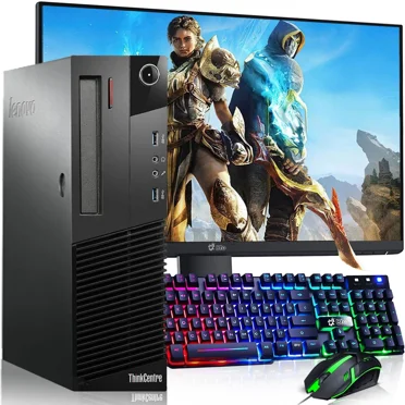Restored Lenovo Windows 11 Pro Gaming Desktop PC, Intel Core i5-4570 4th Gen. 16GB Ram, 512GB SSD, NVIDIA Graphics GT 1030 DDR5, 24 inch Monitor, WiFi, Gaming Keyboard & Mouse (Refurbished)