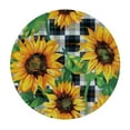 thumbnail image 2 of Nawypu Sunflower Tablecloth Black and White Plaid Tablecloth Round Tablecloth Washable Table Cover Reused Farmhouse Tablecloth Home Parties Holiday Dinner Party Dining Room Decor, 2 of 7