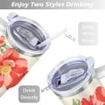 thumbnail image 5 of 40oz Pioneer Colorful Floral Stainless Steel Flip Straw Tumbler with Lid and Straw Spill Proof Travel Cup Double Wall Vacuum Insulated Coffee Mug with Handle White, 5 of 7